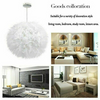 White Feather Ceiling Pendant Light Shade Modern Bedroom Nordic Style Night Lamp