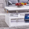 Modern White High Gloss Rectangle Coffee Tea Table Display Shelf with LED Light