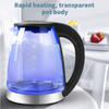 1.8L Electric Kettle Glass Temperature Control 7 Colors Change LED Fast Boiling