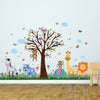 Walplus Wall Sticker Happy Animal Zoo with Grass Skirting Art Decal Decorations