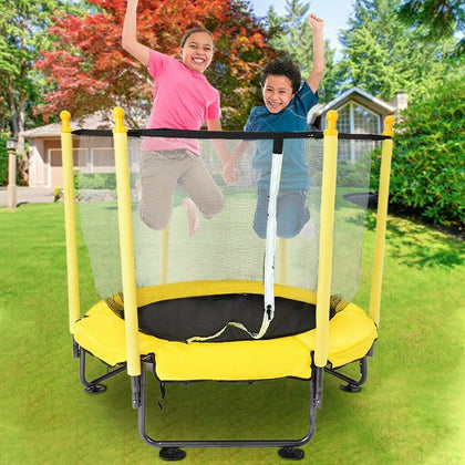 50in Kids Trampoline With Safety Net Enclosure Children Outdoor Garden Fun ME