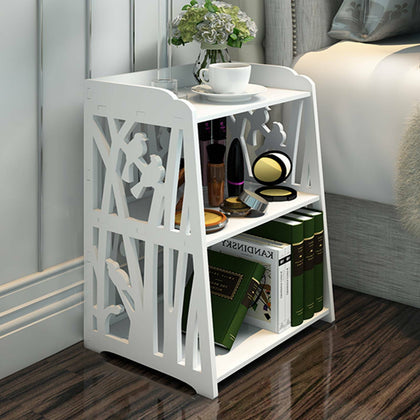 Hollow Bedside Table Nightstand Coffee Tea Side Lamp Desk Shelf Storage Bookcase