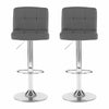 2x Chrome & Height Adjust Swivel Faux Leather Kitchen Breakfast Bar Stool