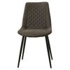 2 × Grey / Brown Dining Chairs Faux Suede Fabric with Metal Legs Home Kitchen