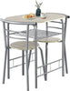 Small Table and 2 Chairs 3PCS Bar Kitchen Dining Breakfast Furniture Set W/Shelf