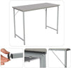 Grey Office Desk Computer Table Laptop PC Stand Wooden Top Metal Frame Room Unit