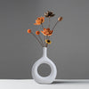 Ceramic Donut Vase Doughnut Nordic Round Vase for Dried Flower Pampas Grass