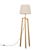 Wooden Tripod Floor Lamp Large Living Room Light Tapered Fabric Shades LED Bulb