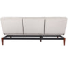 Angle Adjustale Beige Velvet Sofa Bed 3 Seater Click Clack Bed Settee Wooden Leg