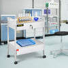 Trolley Cart Dental Lab Trolley Steel Mobile Rolling Serving Cart 2 Tiers