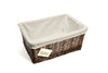 Woodluv Brown Wicker Wht Linning Linen Laundry Basket /Bin Storage Trunk Hamper