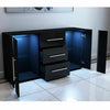 RGB LED Black Storage Cabinet High Gloss TV Unit Stand Sideboard Cupboard