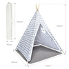 Kids Teepee Tent With Floor Mat Cotton Canvas Indian Indoor Outdoor Play House