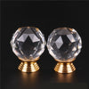 4XCrystal Diamond Glass Door Knobs Cupboard Drawer Furniture Handle Cabinet Gold
