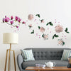Large Magnolia Roses Spring Flower Art Floral Wall Sticker Decals Self Adhesive