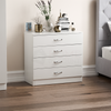 Riano 4 Drawer Chest White Wood Dresser Bedroom Storage Furniture Unit