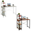 Corner Computer Desk H-shaped PC Laptop Table Home Office Workstation +4 Shelves