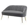 Modern 2 Seater Sofa Armchair Loveseat Scalloped Accent Couch Settee Metal Frame