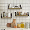 Set of 3 Corner Wall Shelves Industrial Style Metal Wood Shelving Shelf Storage