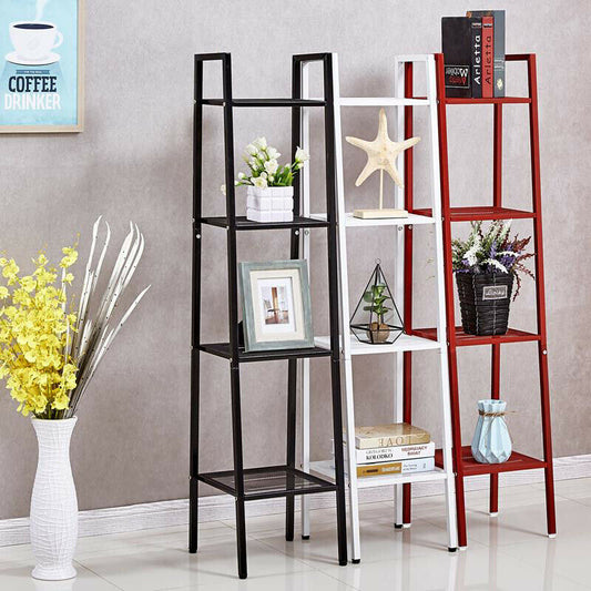Metal Ladder Storage Shelve Unit Corner Plant Display Rack Book Stand Bath Shelf