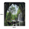 4Pcs/Set Waterfall Bathroom Shower Curtain Bath Toilet Mat Cover Carpet Rug UK