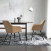 Set of 2 Cream Faux Leather Dining Chairs Armchairs Kitchen Dining Room Modern