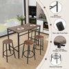 Dining Table and Chairs Set Wooden Steel Frame 2/4 Seat Modern Kitchen Set Brown