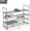 4 Tier Extendable Shoe Rack 16 Pairs Space Saving Storage Organiser Shelf