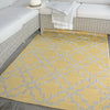 Mustard Trellis Outdoor Rug | Washable Flatweave Rug | Moroccan Garden Patio Mat