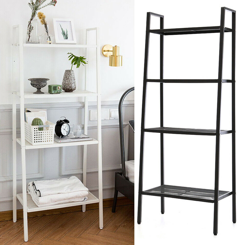 4Tier Retro Corner Ladder Shelf Book Shelves Display Stand Storage Shelving Unit