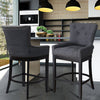 Breakfast Kitchen Counter High Chairs Bar Stools Wood Legs Barstools Dark Grey