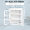 Wall-mounted Bathroom Cabinet Double Door 3 Tiers Medicine Storage Organizer