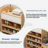 5 Layers Wooden Chair Shoe Storage Bench Shelves Organizer Rack Cabinet & Drawer