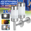 2X Stainless Steel Solar LED Wall Lights Fence Door Security Lamp Outdoor Garden