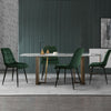 2/4/6 Modern Green Kitchen Dining Chairs Velvet Padded Seat Metal Leg Chair Set
