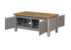 Living Room Coffee Table 4 Doors Grey Oak Storage Furniture