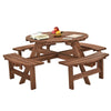 6 / 8 SeaterS Wooden Furniture Set Pub Bench Round Outdoor Picnic Table Garden
