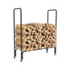 Rust-proof Firewood Rack Holder Steel Firewood Log Cart Carrier Rolling Dolly