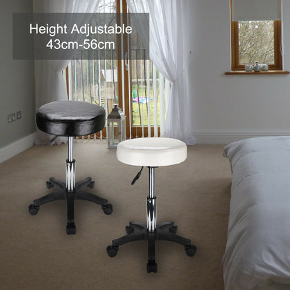 Salon Stool Chair Spa Massage Manicure Beauty PU Leather Hydraulic Swivel White