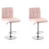 2x Adjustable Breakfast Bar Stools Leather Chair Swivel Lift Kitchen in Pink