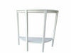 Wooden Half Moon Round Hallway Entrance Console Table Furniture In Gold & White