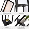 LED Floor Lamp Wood Modern Lounge Light 3-tier Open Storage Shelf Display Black