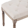 Vintage French Hallway 80cm Bench Dining Bench Seat Rubberwood & Tufted Cushion