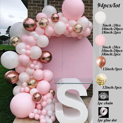 Balloon Arch Garland Chorme Metallic Balloons Globos Happy Birthday Party Decor