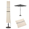 Mondeer 2.7M/3M Garden Parasol Tilt Sun Shade Umbrella 32 LED Light Hand Crank