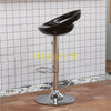 2* Black Bar Stools Curved Glossy ABS Seat Gas Lift Swivel Chrome Leg Pub Club
