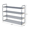 4-Tier Shoe Rack Metal Storage Shelves Hold up to 20 Pairs of Shoes Grey LSA14G
