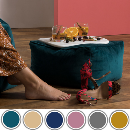 Icon Velvet Bean Bag Footstool Pouffe Stool Seat Luxury Beanbag Foot Rest