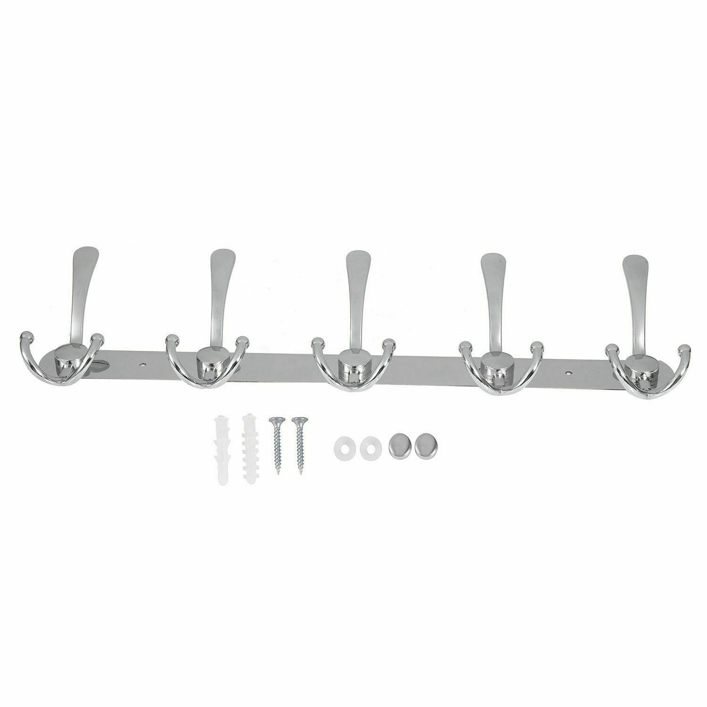 15 Hooks Coat Clothes Door Holder Rack Hook Wall Mounted Hanger Stainless Steel