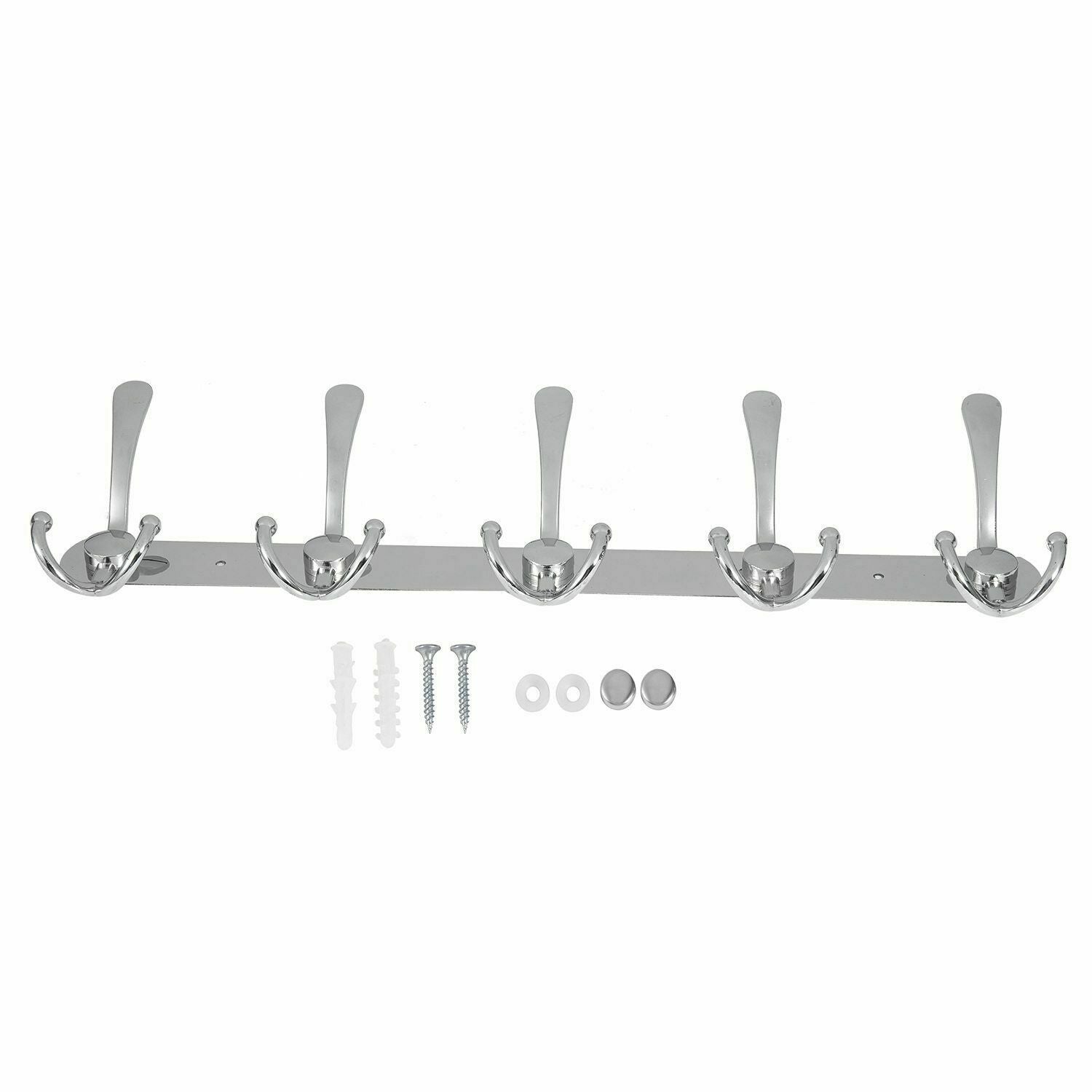 15 Hooks Coat Clothes Door Holder Rack Hook Wall Mounted Hanger Stainless Steel